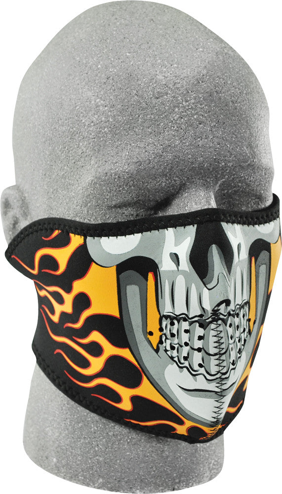 ZAN Half Face Mask Burning Skull WNFM061H