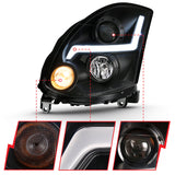 ANZO 2003-2007 Infiniti G35 Projector Headlight Plank Style Black (HID Compatible, No HID Kit ) 121557