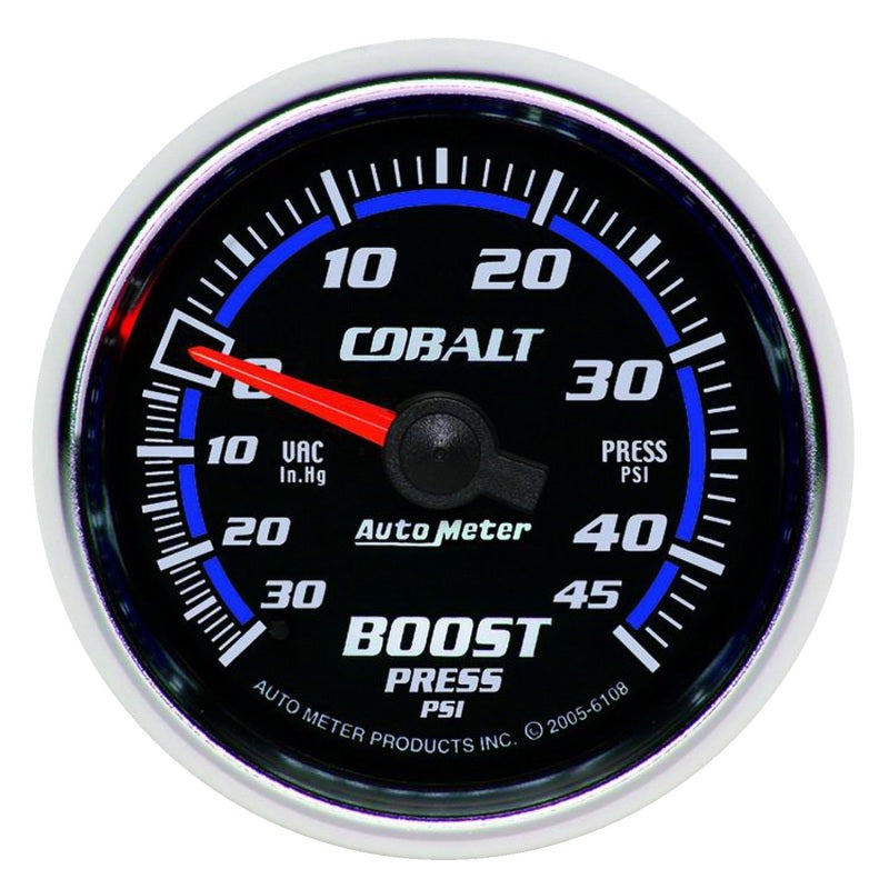 Autometer Cobalt 52mm 45psi Vacuum Boost Gauge 6108