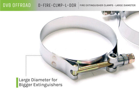 DV8 Offroad Fire Extinguisher Mount Clamps - Large D-FIRE-CLMP-L-DOR