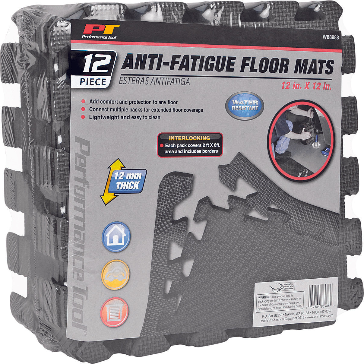 PERFORMANCE TOOLShop Floor Mats 12/PcW88988