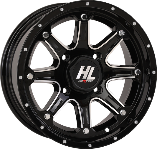 HIGH LIFTER Wheel - HL4 - Front/Rear - Gloss Black w/Machined - 14x7 - 4/137 - 4+3 (+10 mm) 14HL04-1137