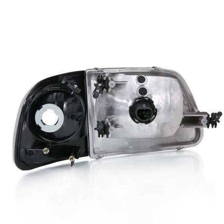 ANZO 1997-2003 Ford F150 Crystal Headlight Black w/ Parking Light 111460