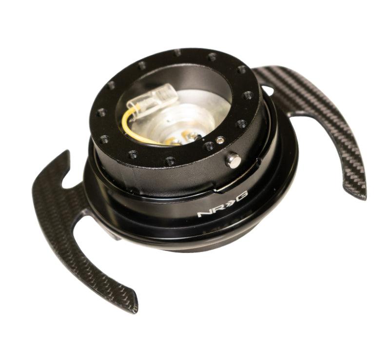 NRG Quick Release Kit Gen 4.0 - Black Body / Black Ring w/ CF Handles SRK-700CF