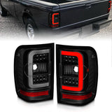 ANZO 01-11 Ford Ranger LED Taillights - Black Housing w/ Smoke Lens & Light Bar 311391