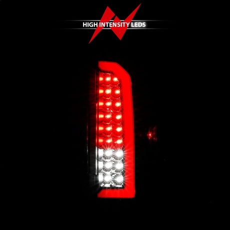 ANZO 15-21 Chevrolet Colorado Full LED Tail Lights w/ Red Lightbar Black Housing Clear Lens 311432