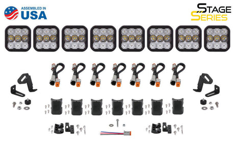 Diode Dynamics SS5 Pro Universal CrossLink 8-Pod Lightbar - White Combo DD7248