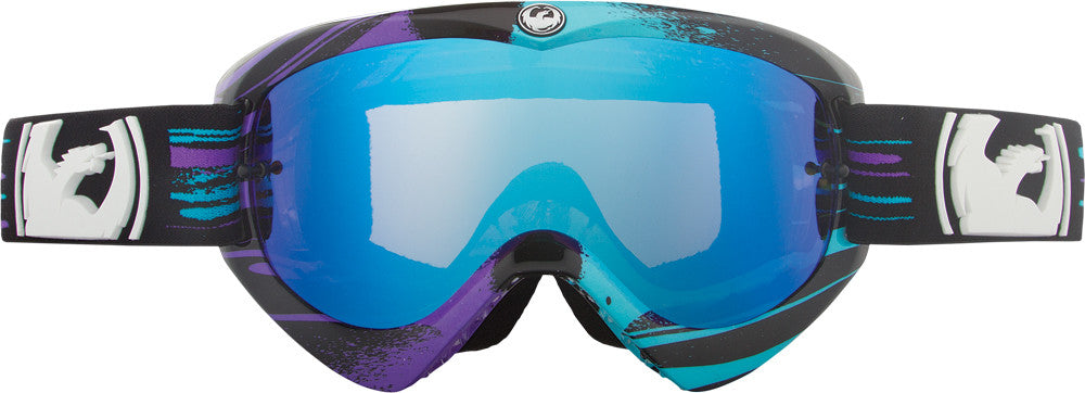 DRAGON Mdx Goggle Paint Drip Black W/Blue Steel Lens 722-1483