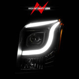 Anzo 15-17 GMC Yukon/Yukon XL Projector Headlights Black Housing/Clear Lens (w/ Light Bars) 111535