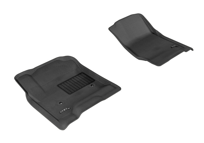 3D MAXpider 2014-2020 Chevrolet Silverado Double Cab/Crew Cab Kagu 1st Row Floormat - Black L1CH03911509