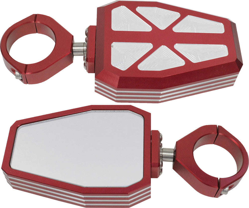 MODQUADBillet Side Mirrors Diamond Red 1.75"R-SIDE-RD