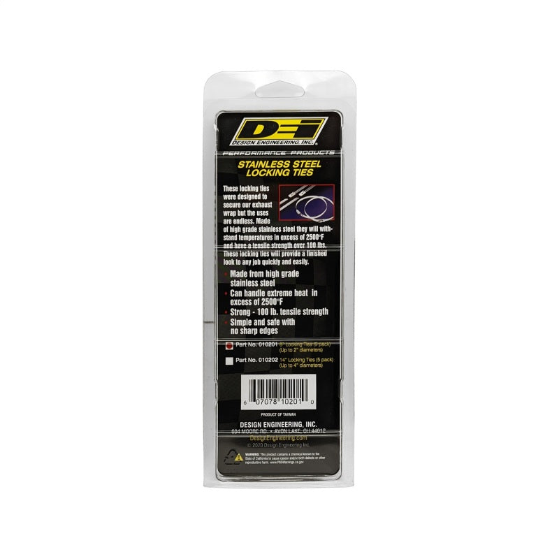 DEI Stainless Steel Locking Tie 8in - 8 per pack 10201