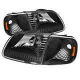 Xtune Ford F150 97-03 / Expedition 97-02 Crystal Headlights w/Corner Black HD-JH-FF15097-SET-AM-BK 5070319