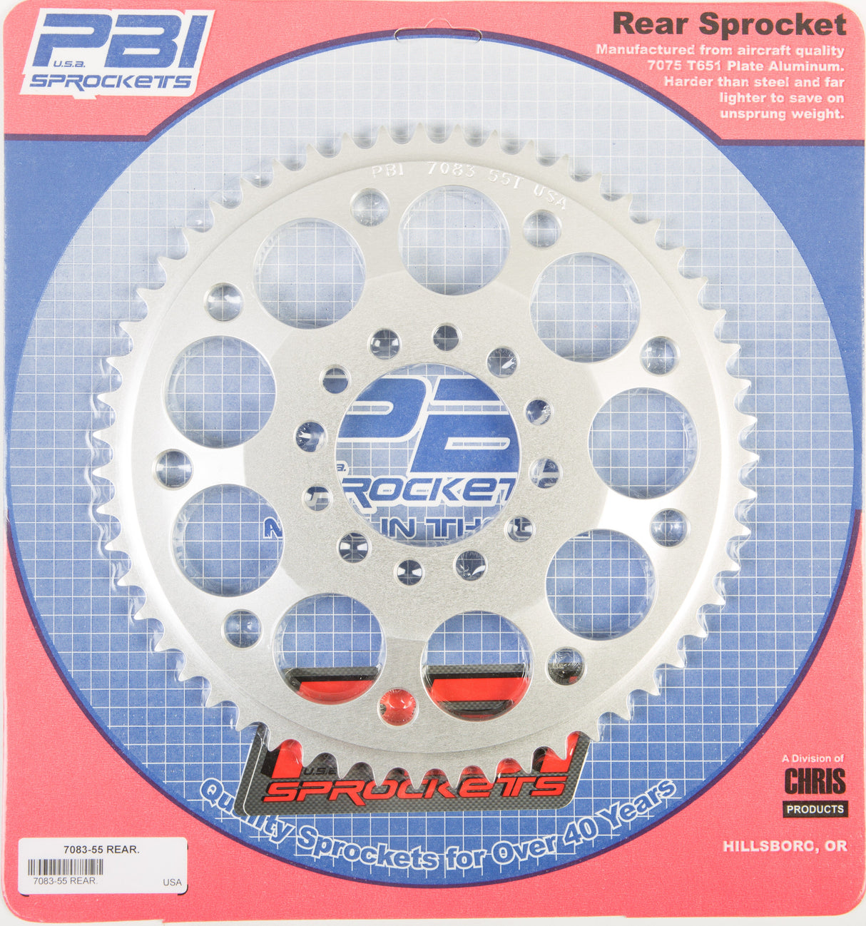 PBIRear Sprocket Aluminum 55t-428 Yam7083-55-2
