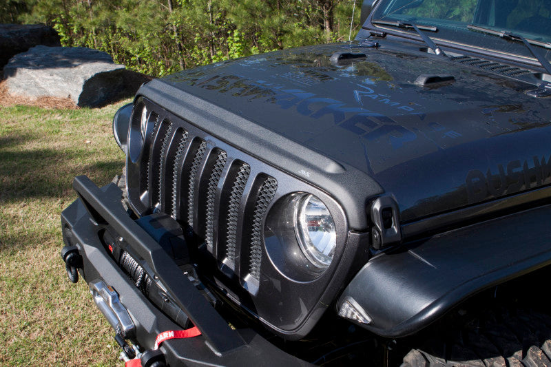 AVS 2018+ Jeep Wrangler (JL) 2dr/4dr Aeroskin II Textured Low Profile Hood Shield - Black 436148