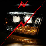 ANZO 2009-2018 Dodge Ram 1500 Projector H.L. Switchback Black Amber 111441