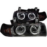 ANZO 1992-1998 BMW 3 Series E36 Projector Headlights w/ Halo Black G2 1 pc 121325