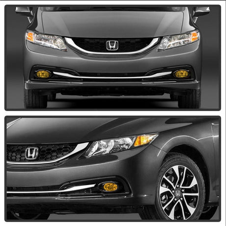 Spyder Honda Civic 2013-2014 4dr OEM Fog Light W/Switch Yellow FL-HC2013-4D-Y 5077752