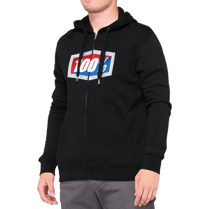 100% Official Fleece Zip-Up Hoodie - Black - Small 20032-00010