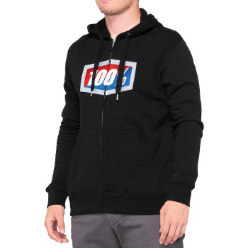 100% Official Fleece Zip-Up Hoodie - Black - XL 20032-00013