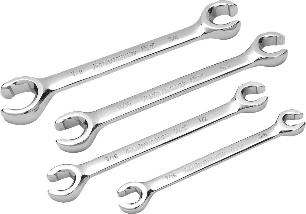 PERFORMANCE TOOL4 Pc Sae Flare Nut Wrench SetW30430