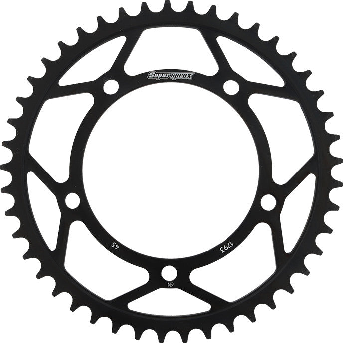 SUPERSPROX Rear Sprocket Steel 45t-520 Blk Hay/Suz/Tri RFE-1793-45-BLK