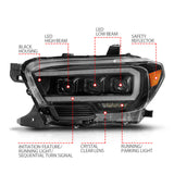ANZO 16-22 Toyota Tacoma LED Projector Headlights w/ Light Bar Sequential Black Housing w/Initiation 111563