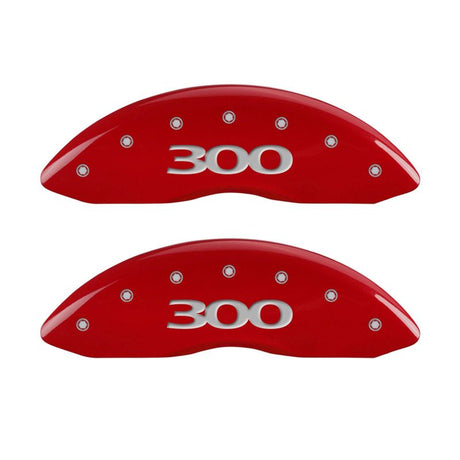 MGP 4 Caliper Covers Engraved Front & Rear 300 Red finish silver ch 32016S300RD