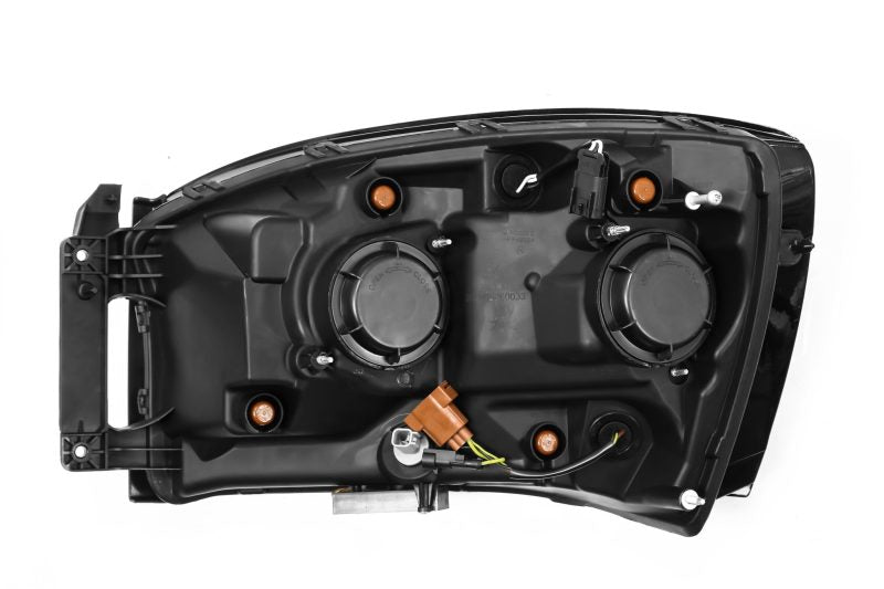 AlphaRex 06-08 Dodge Ram 1500HD LUXX LED Projector Headlights Plank Style Alpha Blk w/Seq Signal/DRL 880533