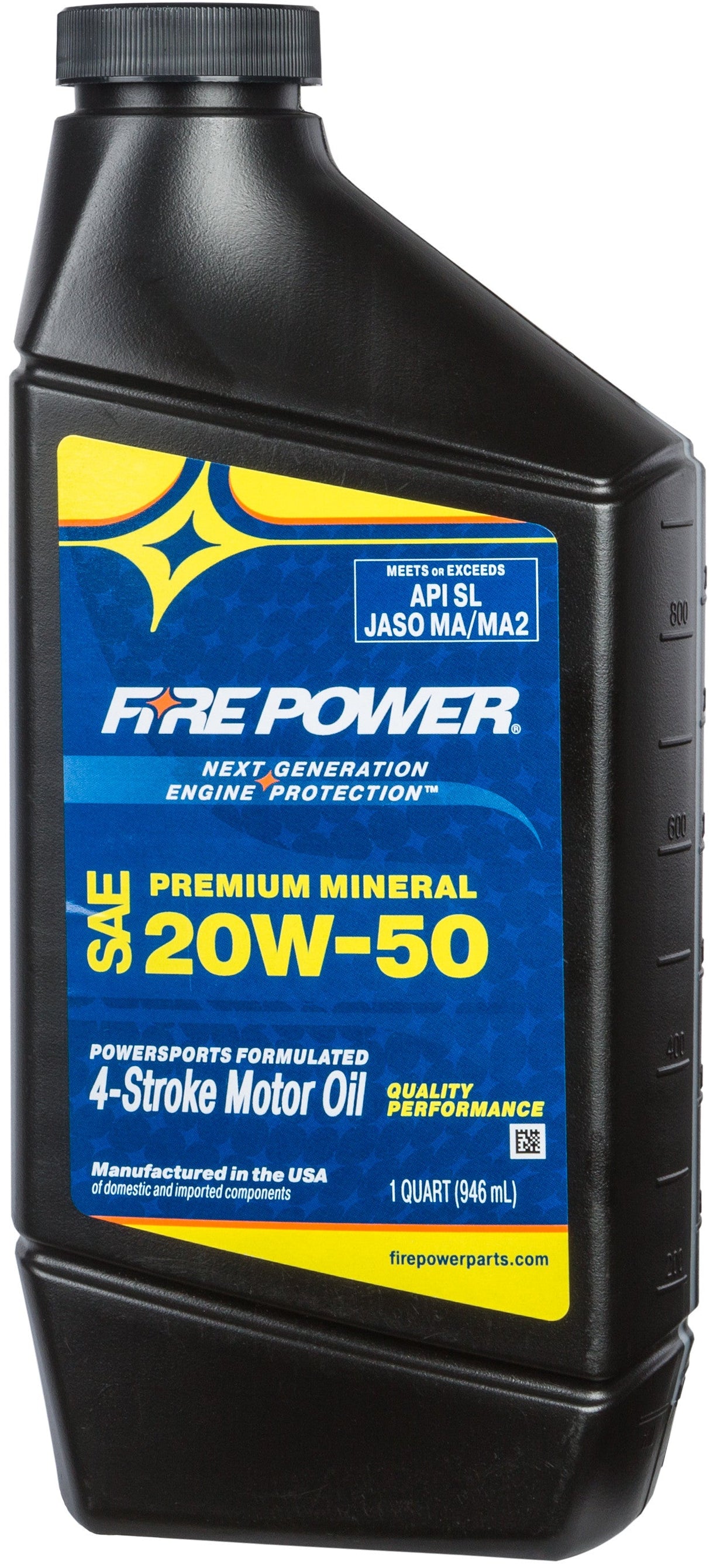 FIRE POWER Mineral 4-Stroke Oil 20w-50 Qt 12/Case 196973
