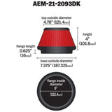 AEM 6 inch x 4 inch DryFlow Tapered Conical Air Filter 21-2093DK