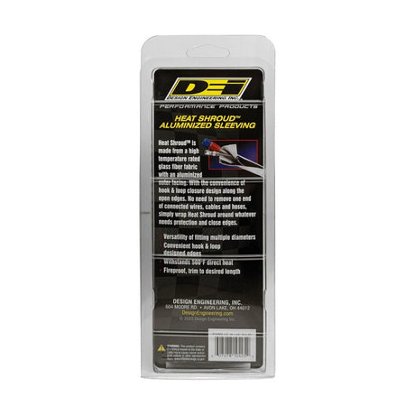 DEI Heat Shroud 1in I.D. x 3ft - Aluminized Sleeving - Hook and Loop Edge 10405