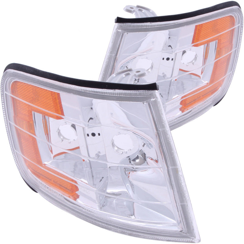ANZO Corner Lights 1994-1997 Honda Accord Euro Corner Lights Chrome w/ Amber Reflector 521028