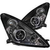 ANZO 2000-2005 Toyota Celica Projector Headlights w/ Halo Black 121387