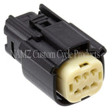 NAMZ 07-23 Molex MX-150 6-Position Female Connector R Side Handlebar Control - Black (HD 72414-07BK) NM-33472-0601