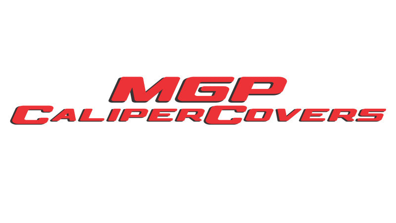 MGP 4 Caliper Covers Engraved Front & Rear Bowtie Red Finish Silver Char 2018 Chevrolet Traverse 14250SBOWRD