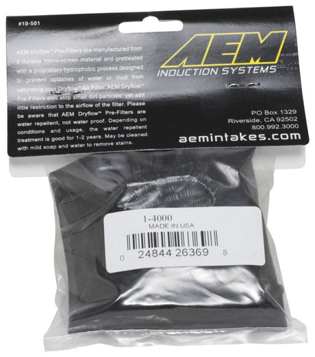 AEM Air Filter Wrap 6 inch Base 5 1/4 inch Top 5 inch Tall 1-4000