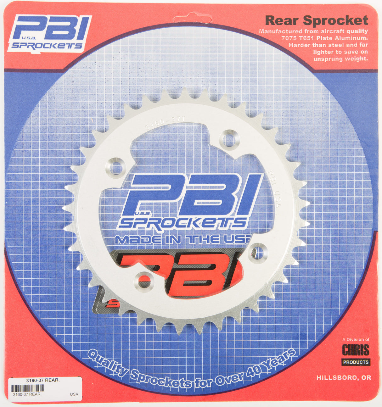PBIRear Sprocket Aluminum 37t-520 Hon3160-37-3