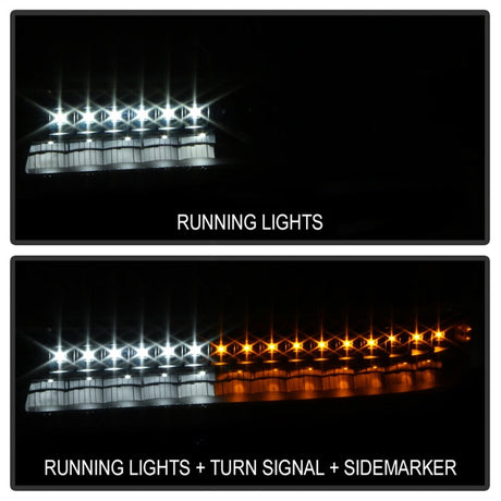 xTune GMC Sierra 99-06 /Yukon 00-06 Headlights & LED Bumper Lights - Black HD-JH-GS99-LED-SET-BK 9037399