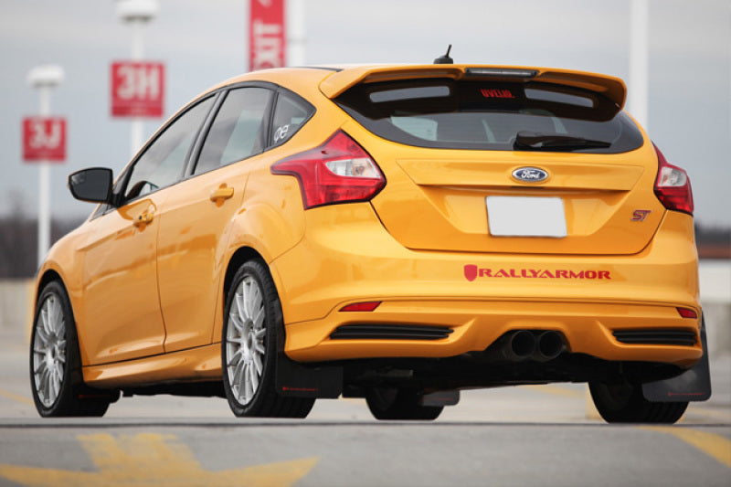 Rally Armor 12-19 Ford Focus ST / 16-19 RS Black Mud Flap w/ Red Logo MF27-UR-BLK/RD
