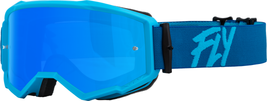 FLY RACING Zone Goggle Blue W/ Sky Blue Mirror/Smoke Lens 37-51502