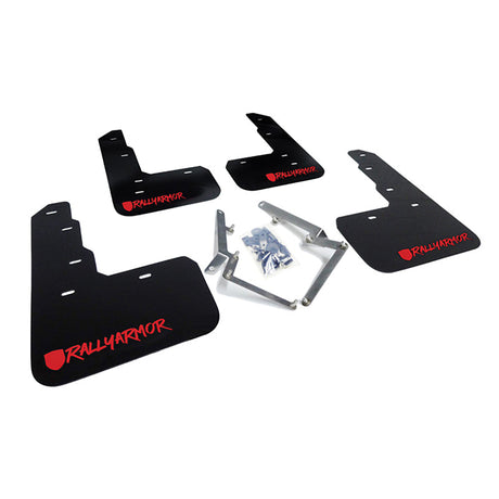 Rally Armor 17-21 Honda Civic Type R Black Mud Flap Red Altered Font Logo MF47-UR-BLK/RD-X