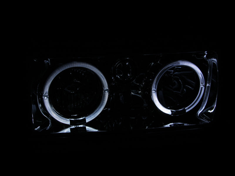 ANZO 1991-1994 Toyota Land Cruiser Crystal Headlights w/ Halo Chrome 111092