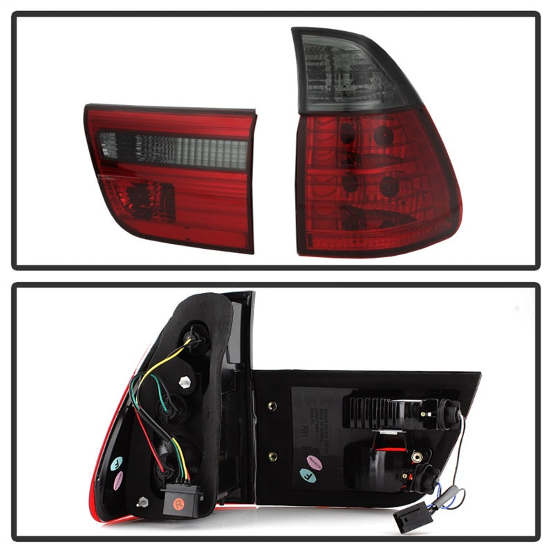 Spyder BMW E53 X5 00-06 4PCS Euro Style Tail Lights- Red Smoke ALT-YD-BE5300-RS 5000842