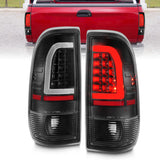 ANZO 1997-2003 Ford F-150 LED Tail Lights w/ Light Bar Black Housing Clear Lens 311377