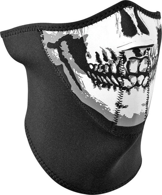 ZAN Neoprene 3-Panel Half Mask Black Skull Face WNFM002H3