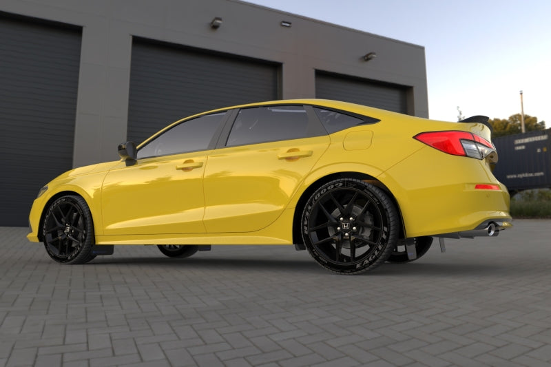 Rally Armor 2022 Honda Civic (Incl. Si/Sport/Touring) UR Black Mud Flap w/ White Logo MF90-UR-BLK/WH