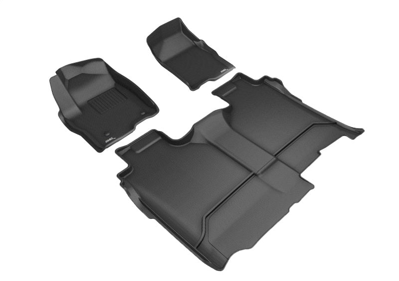 3D MAXpider 2019-2020 Chevrolet Silverado 1500 Kagu 1st & 2nd Row Floormats - Black L1GM02501509