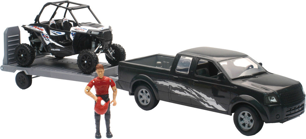 NEW-RAYReplica 1:18 Truck/Trailer/Utv Truck Black/Rzr WhiteSS-37396