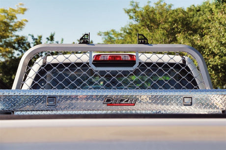 Deezee 17-23 Ford SuperDuty Cargo Management Cab Rack - Silver Mesh DZ 95072R